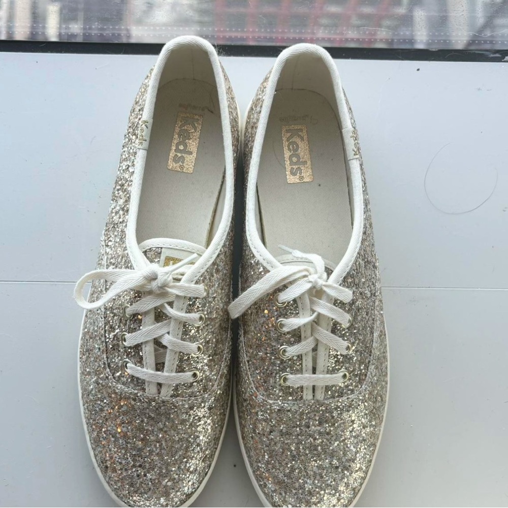 Keds rose gold glitter sneakers size 7.5 worn once